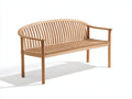 Bancos de jardín de madera natural 160x63x88 cm - respaldo curvo de listones - diseño clásico para exterior