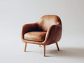 Sillones tapizados 92x84x78 cm - efecto piel marrón coñac - brazos curvos