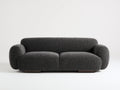 Sofás lineales tela texturizada 240x96x74 cm - Gris antracita - diseño moderno de tres plazas