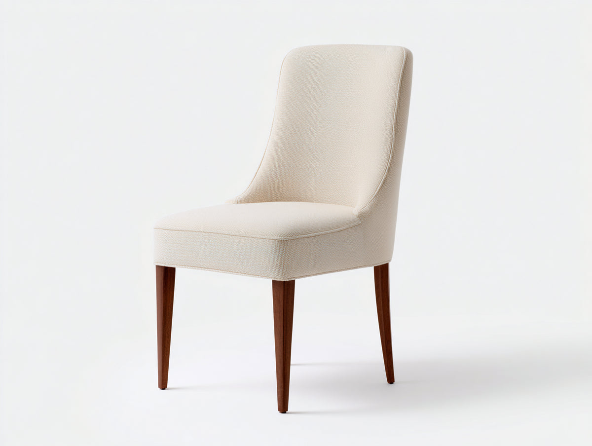 Sillas de comedor tapizadas 56x62x88 cm - tejido beige - patas de madera marrón