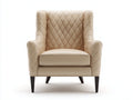 Sillones tapizados 96x88x92 cm - efecto piel beige - capitoné clásico