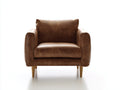 Sillones piel sintética 94x86x82 cm - Marrón envejecido y roble natural - diseño amplio para salón