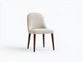 Sillas de comedor tapizadas en tela beige 50x56x82 cm - patas de madera nogal - diseño moderno para comedor