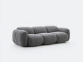 Sofás lineales tela de pana 260x98x72 cm - Gris - diseño moderno de tres plazas