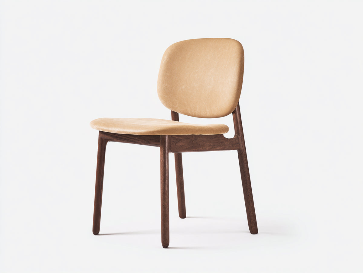 Sillas de comedor tapizada en tela beige y madera 50 x 55 x 78 cm - estilo moderno sin reposabrazos