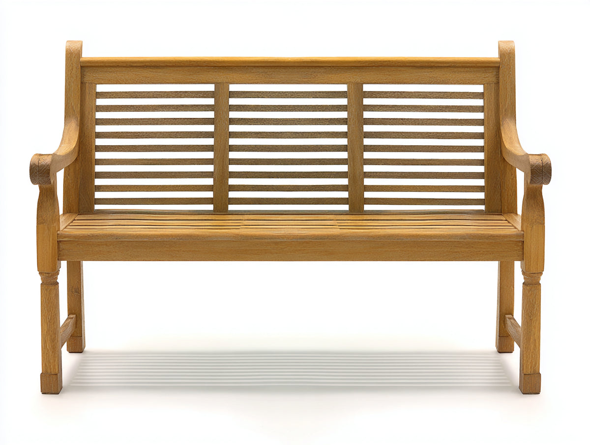 Bancos de jardín madera maciza 150x63x92 cm - Madera natural - diseño clásico con reposabrazos
