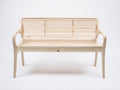 Bancos de jardín madera de pino 150x61x88 cm - Madera natural clara - diseño de listones con reposabrazos