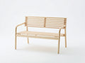 Bancos de jardín madera natural 120x55x80 cm - Madera natural clara - diseño de listones con reposabrazos